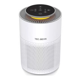 Air Purifiers for Bedroom with Adjustable Night Light; TEC.BEAN H13 True HEPA Air Filter for Office Desk; JH50G-M; White