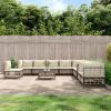 11 Piece Patio Lounge Set with Cushions Anthracite Poly Rattan