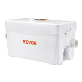 VEVOR Macerator Pump, 350W, 6000 L/h Flow, 23 ft/7 m Head, Macerator Sewerage Sump Pump with 3 Water Inlets for Basement, Kitchen, Sink, Shower, Batht