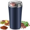 Coffee Grinder Electric, Spice Grinder, Coffee Bean Herb Grinder with Integrated Brush Spoon, One-touch Push-Button Stainless Steel Grinding for Herb