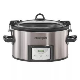 7qt Cook & Carry Programmable Easy-Clean Slow Cooker - Stainless Steel