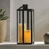 Brianna Stainless Steel Outdoor 23" Lantern, Black