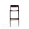 Manhattan Comfort Klismos 40.75 in. Ivory and Dark Walnut Beech Wood Barstool