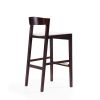 Manhattan Comfort Klismos 40.75 in. Ivory and Dark Walnut Beech Wood Barstool