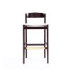 Manhattan Comfort Klismos 40.75 in. Ivory and Dark Walnut Beech Wood Barstool