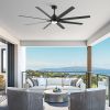 72 in. Integrated LED Indoor Black Windmill Ceiling Fan With DC Motor, Remote Control