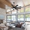 62 In. Black Wood Grain Indoor/Outdoor Ceiling Fan With LED Light and Remote Control