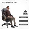 Big and Tall Executive Office Chair with Wide Seat, Computer Desk Chair with High Back Diamond Stitching, Adjustable Height & Swivel Wheels, Brown