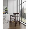 Manhattan Comfort Klismos 40.75 in. Ivory and Dark Walnut Beech Wood Barstool