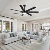 72 In. Farmhouse Wooden Ceiling Fan With Reversible Blades and Remote Control