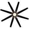 72 In.Antique Black Wooden Large Ceiling Fan With LED Light and Remote Control