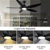 YUHAO 60 in. Integrated LED Indoor&Outdoor Matte Black Ceiling Fan with Light Kit and Remote