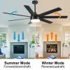 72 In. Farmhouse Wooden Ceiling Fan With Reversible Blades and Remote Control