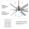 YUHAO 72 in. Integrated LED Brushed Nickel Smart Ceiling Fan with APP Remote