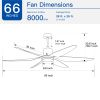 66 in. Integrated LED Farmhouse  Smart Ceiling Fan with Distressed Wood Blades