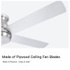 YUHAO 52 in. Brushed Nickel Low Profile Ceiling Fan with 5 Plywood Blades