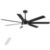 72 In. Farmhouse Wooden Ceiling Fan With Reversible Blades and Remote Control