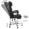 Massage Reclining Office Chair Black Faux Leather