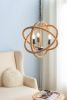 3- Light Farmhouse Chandelier, Rope Chandelier Globe Hanging Light Fixture with with Adjustable Chain for Kitchen Dining Room Foyer Entryway, Bulb Not