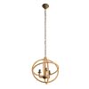 3- Light Farmhouse Chandelier, Rope Chandelier Globe Hanging Light Fixture with with Adjustable Chain for Kitchen Dining Room Foyer Entryway, Bulb Not