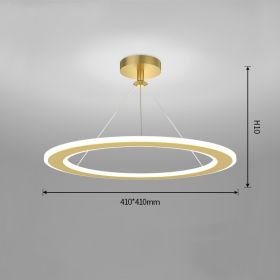 Simple Modern Circular Bedroom Study Chandelier (Option: Gold-White light-410x410mm)