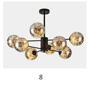 Star Magic Bean Glass Chandelier (Option: 8Black-Transparency)