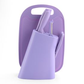 Color Straw Cutter With Cutting Board Suit (Option: Purple 7PCs)