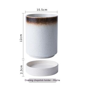 Japanese-style Ceramic Chopsticks Holder Household Tableware Storage Box (Option: Mocha)