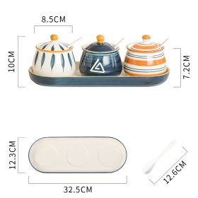 Household Kitchen Condiment Pot Ceramic Suit (Option: Set B)