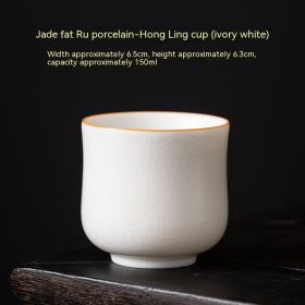 Colored Glaze Ceramic Teacup (Option: Ivory White)