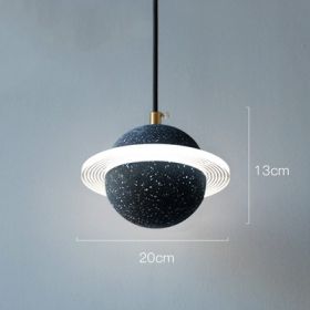 Planet Small Chandelier Red Single Head Bedroom Bedside Lamp (Option: Type C sand black-220v)