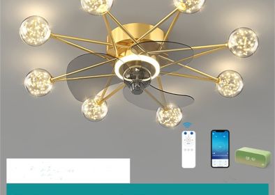 Nordic Ceiling Fan Lights Living Room Dining Room Full Of Stars (Option: Gold-A1 Full of stars)