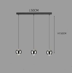 Restaurant Cafe Bar Living Room Ball Long Line Chandelier (Option: 3head long black disc)