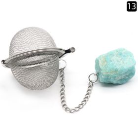 Natural Raw Gemstone Filter Ball Stew Ingredients Ball Stainless Steel Tea Filter Kitchen Gadgets (Option: Amazonite)