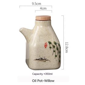 Chinese Style Ceramic Sauce Dipping Bottles (Option: Willow Oiler)