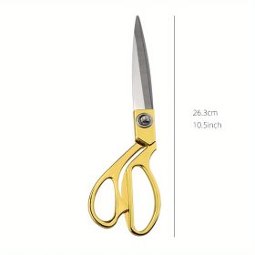 One Pair Of Golden Fabric Scissors Stainless Steel Sharp Tailor Scissors Clothing Scissors Professional Heavy Duty Dressmaking Shears Sewing Tailor (size: 10.5in)