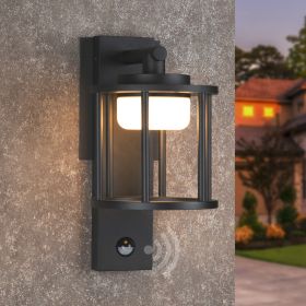 Inowel Motion Sensor Outdoor Wall Porch Light 650Lm 6.5W GX53 LED Bulb Modern Wall Sconce 3000K 36311 (Color: grey)