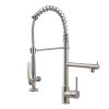 Kitchen Faucet with Pull Down Sprayer one-Hole Gooseneck Kitchen Sink Faucet 2 Handle