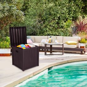 Free shipping 51gal 195L Outdoor Garden Plastic Storage Deck Box Chest Tools Cushions Toys Lockable Seat Waterproof  YJ (Color: Brown)