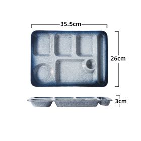 Ceramic Plate Division Grid Plate Multi Grid Household (Option: 7grids Mercury)