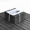 Patio Interlocking Deck Tiles, 12"x12" Square Composite Decking Tiles, Four Slat Plastic Outdoor Flooring Tile All Weather for Balcony Porch Backyard,