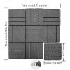 Patio Interlocking Deck Tiles, 12"x12" Square Composite Decking Tiles, Four Slat Plastic Outdoor Flooring Tile All Weather for Balcony Porch Backyard,