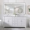 Rectangular Single Aluminum Framed Anti-Fog LED Light Wall Bathroom Vanity Mirror