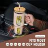 Glass Tumbler With Lid And Straw, 46 Oz Iced Coffee Cup With Handle, Glass Water Bottles With Silicone Sleeve, Glass Cup With Straws