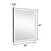 Rectangular Single Aluminum Framed Anti-Fog LED Light Wall Bathroom Vanity Mirror