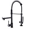 Kitchen Faucet with Pull Down Sprayer one-Hole Gooseneck Kitchen Sink Faucet 2 Handle