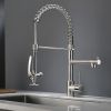 Kitchen Faucet with Pull Down Sprayer one-Hole Gooseneck Kitchen Sink Faucet 2 Handle