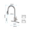 Single Handle High Arc Brushed Nickel Pull out Kitchen Faucet,Single Level Stainless Steel Kitchen Sink Faucets with Pull down Sprayer