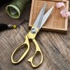 One Pair Of Golden Fabric Scissors Stainless Steel Sharp Tailor Scissors Clothing Scissors Professional Heavy Duty Dressmaking Shears Sewing Tailor