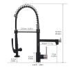 Kitchen Faucet with Pull Down Sprayer one-Hole Gooseneck Kitchen Sink Faucet 2 Handle